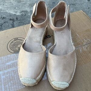 Soul Naturalizer Wren Beige Tan Espadrille Wedge Sandals with Ankle Strap size8m